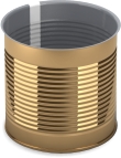 cylindrical, ribbed <br> with normal or EASY OPEN lid (EO)